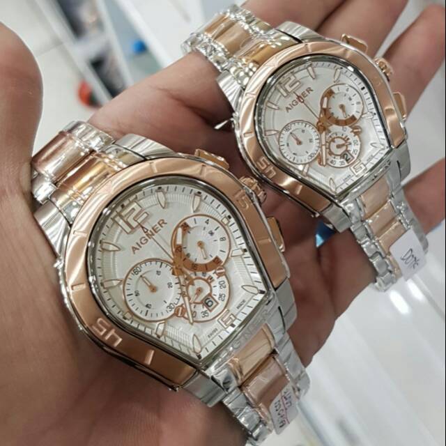 PROMO JAM TANGAN PRIA AIGNER PALERMO COMBINASI ROSEGOLD