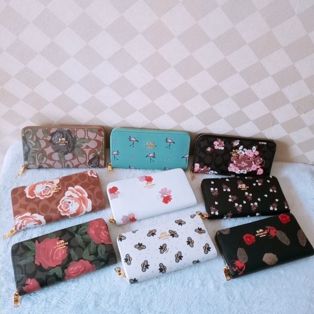 SEMI PREMIUM  Coach flower zipper wallet / dompet resleting bunga