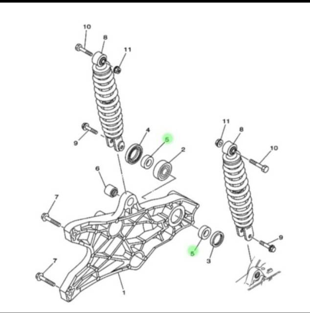 Bosh arm NOUVO ASLI ORI YAMAHA 90387 15805