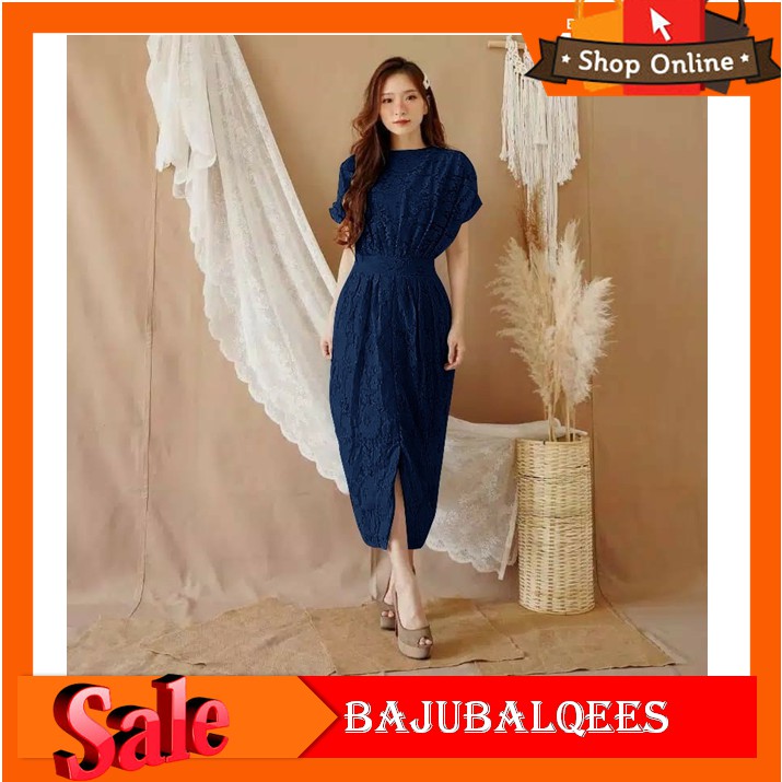 Pakaian dress wanita cewe model baru gereja natal imlek sincia kondangan Dress Combi Dress Ven 90SDU