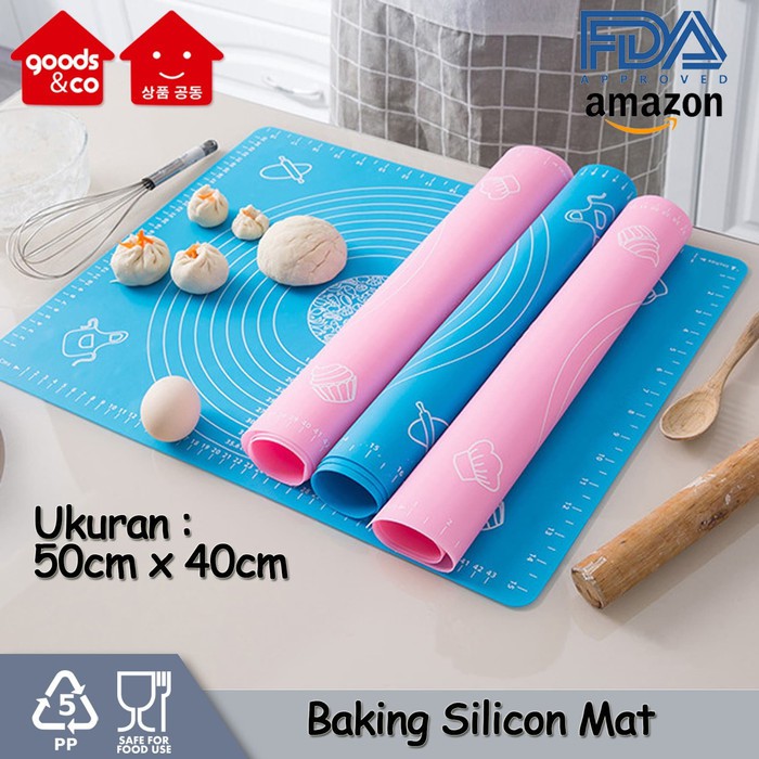 Alas Adonan Silikon Ukuran 50x40 Besar/Professional Baking Silicon Mat