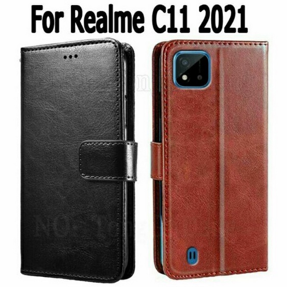 Realme C11 2021 Case Flip Cover Case Leather Wallet Sarung Realme C11 2021