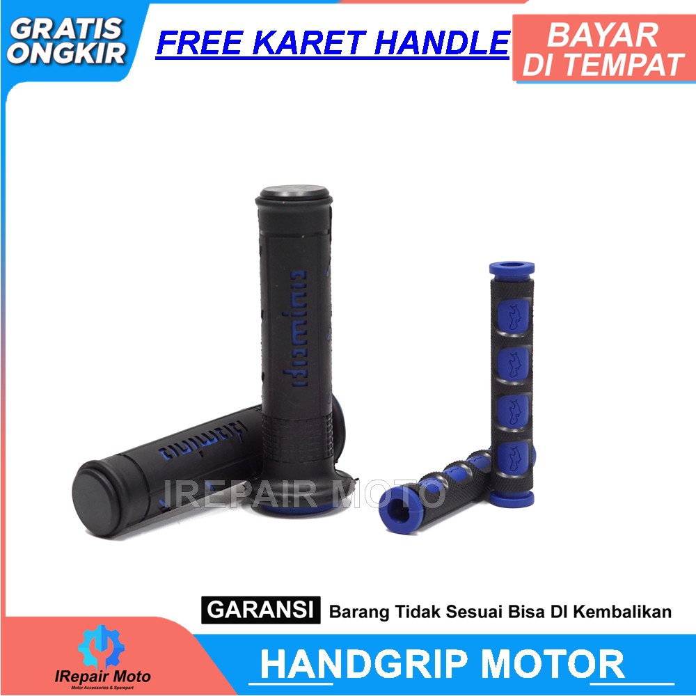 Handgrip Grip Motor Beat/Karet Gas Motor Domino+Karet Handle Rem, Bisa Untuk Semua Jenis Motor-Biru