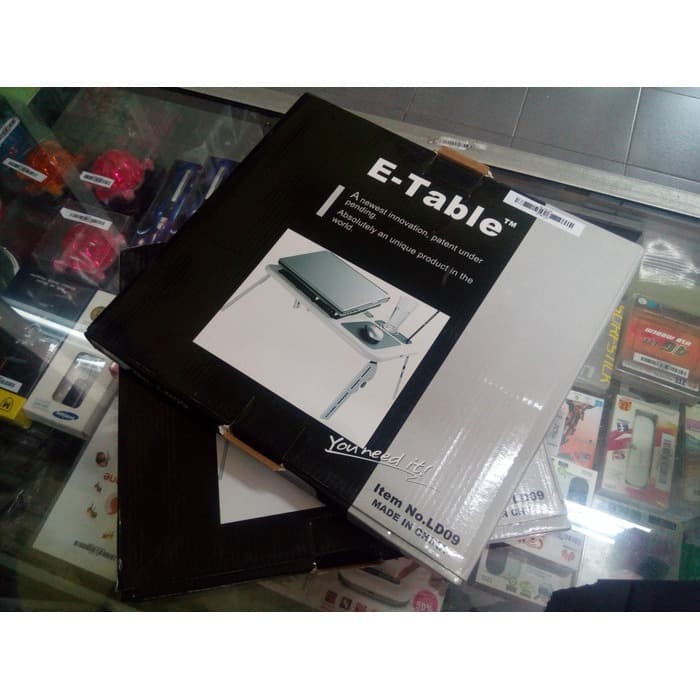 Meja Tulis Laptop Notebook ada Cooling Fan, Tempat Pulpen, Mouse Pad