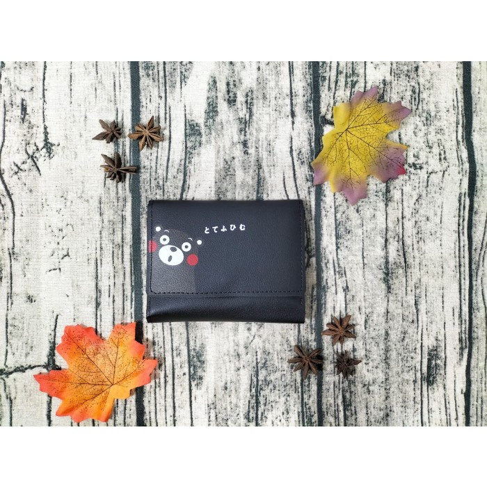 W30 Dompet Mini Wanita Motif Binatang Beruang Kumamon Cewek Kartu Uang Foto Cantik Women Wallet Perempuan Kulit PU Leather Hitam Lipat Kecil Panjang  Korea Pria Cowok Laki Laki Cowo Import Premium Murah Tas Dompet Wanita Import Cewe Cantik Lipat