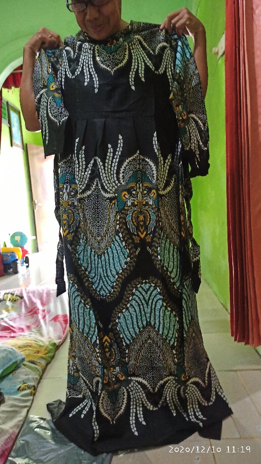 Ms Gamis Batik Sriwedari Maxi Super Jumbo Xxxl Ld 120 Bumil/busui Katun Sogan..