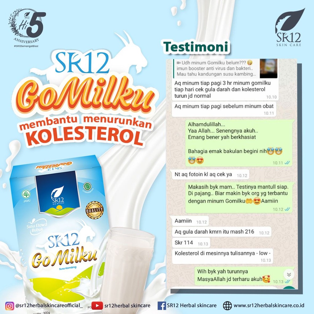 Go Milku Sr12 - Susu Kambing Etawa - Gomilku sr12 Halal BPOM Melancarkan Asi - Netto 200gr &amp; 600gr