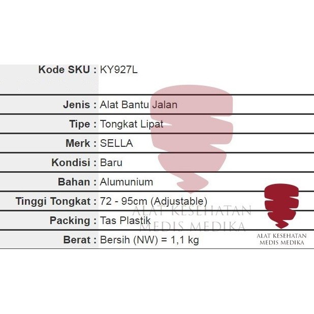 Tongkat Lipat Alat Bantu Jalan Walking Stick Kaki 1 Lansia Serbaguna