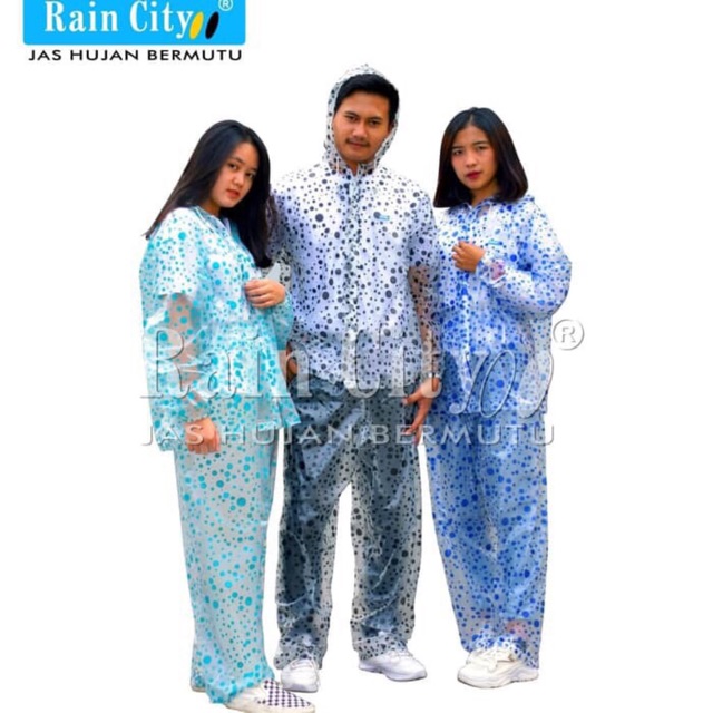 Jas hujan setelan Marble Polkadot Rain city