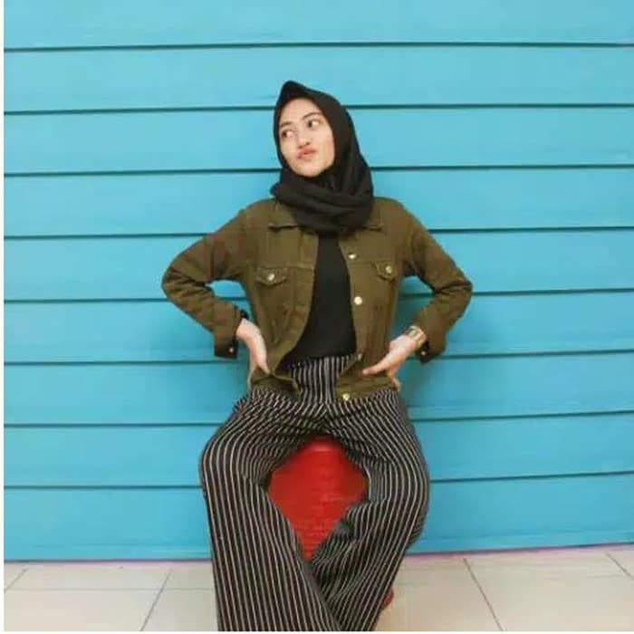 【Pasti Murah】 JAKET JEANS Wanita WARNA HIJAU ARMY Promo