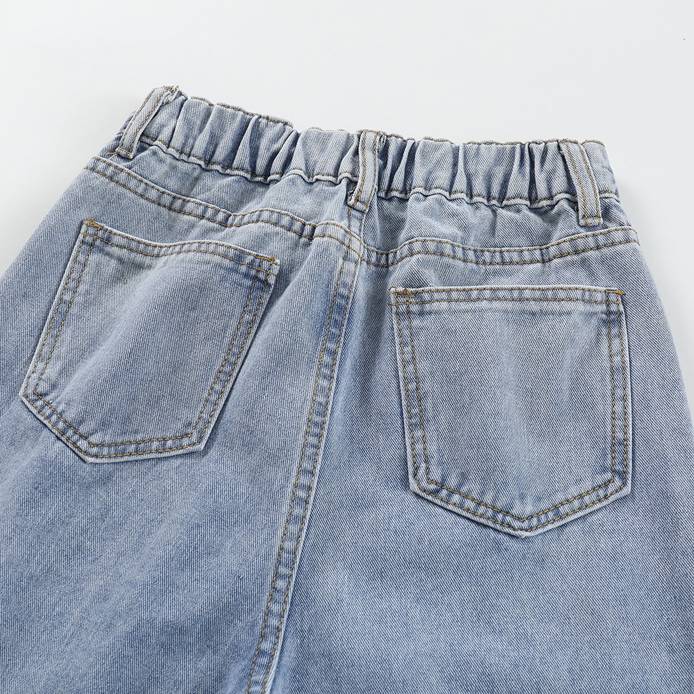 Highwaist Jeans Wanita Loose/pinggang elastis（realpict）
