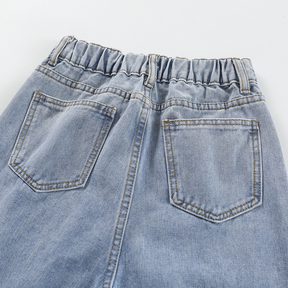 Biru Korea Celana Jenas Highwaist Celana Jeans Wanita Kualitas tinggi（relpict）