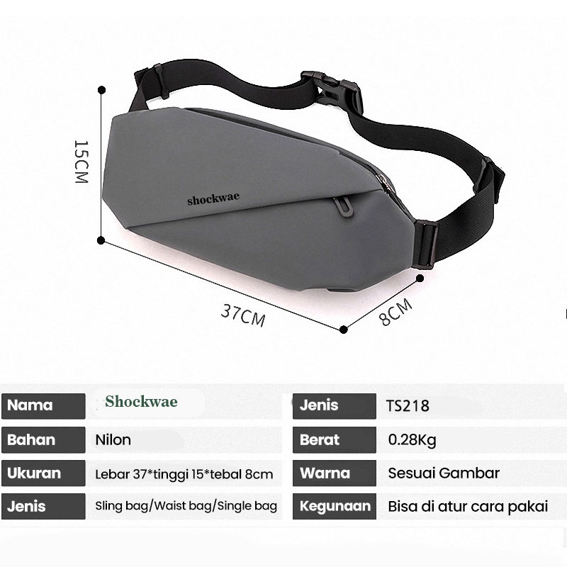 Waistbag Pria Waterproof Strom Dua Muka Bisa Bolak-Balik Zetshop