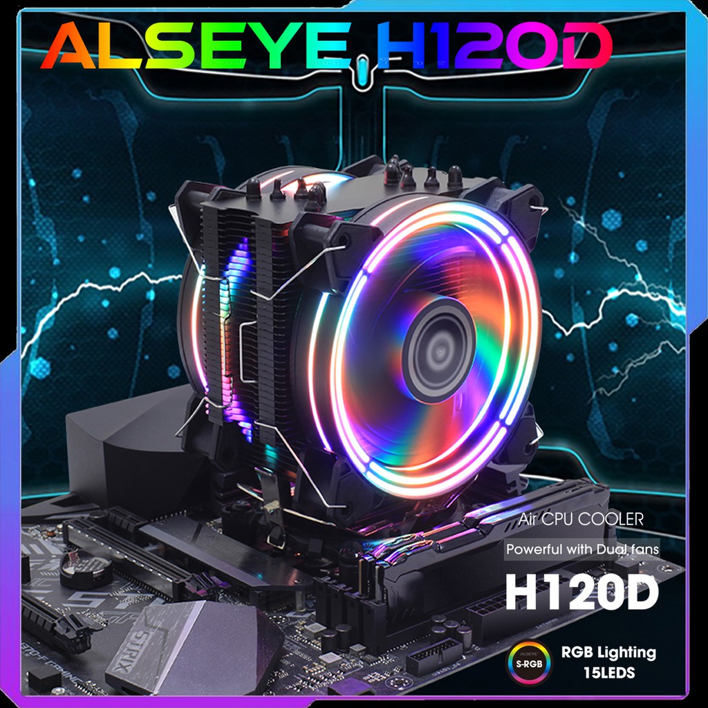Alseye Air Cpu Coller Dual Fan Rgb Intel Amd