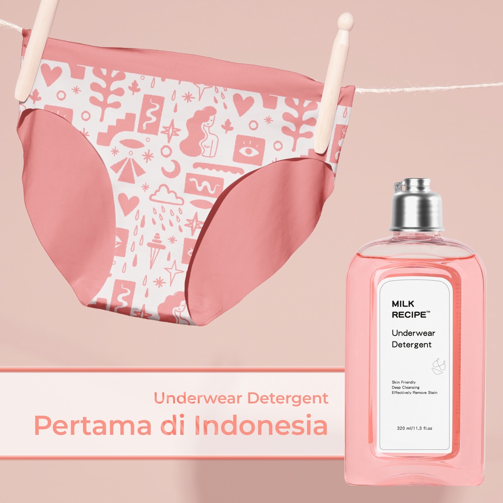 Milk Recipe Underwear Detergent - Sabun Cuci Pakaian Dalam Ampuh Membersihkan Noda Merah, Kumal dan Bakteri Pada Celana Dalam