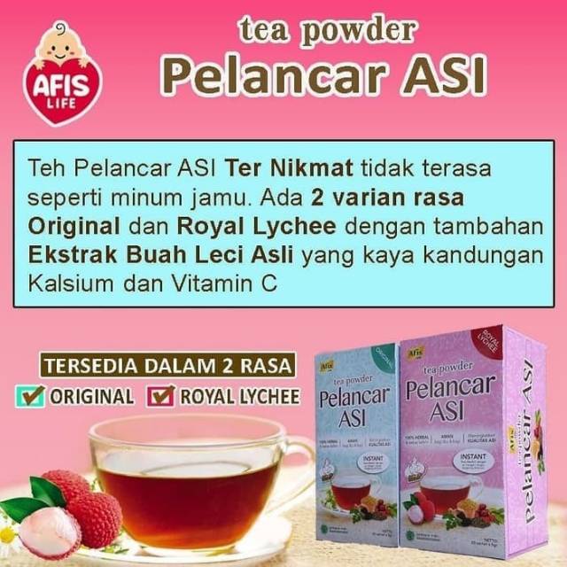 Afis life Teh Powder Pelancar ASI / 100% Herbal / 20 sachet @ 5 gr