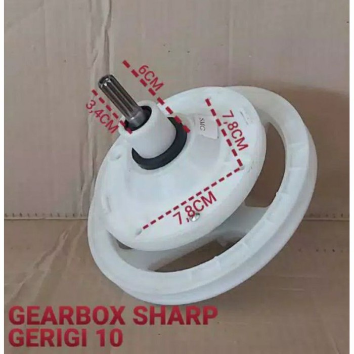 GEARBOK GEARBOX MESIN CUCI SHARP POLYTRON GIGI 10 POLY LEBAR GIRBOK AS