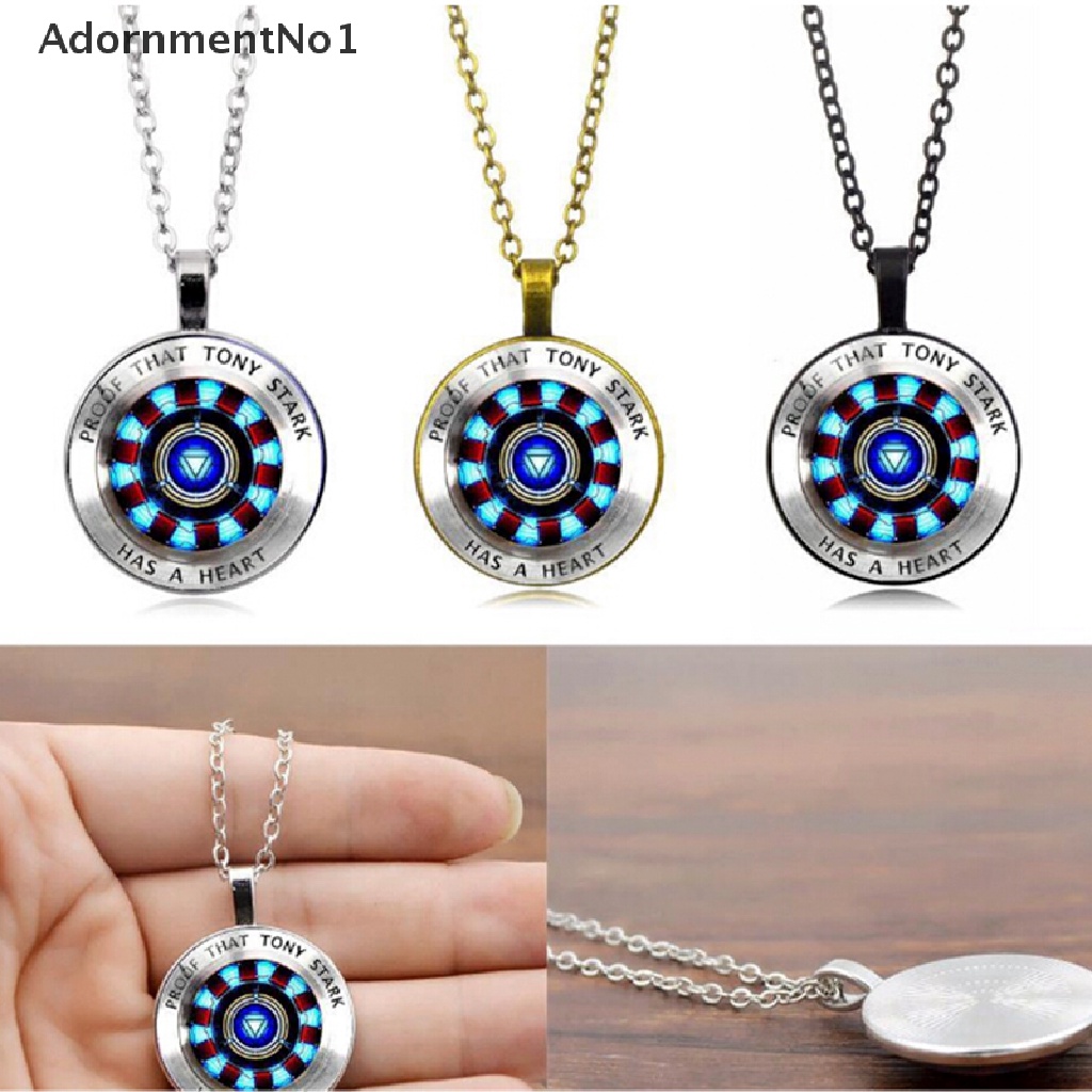 (AdornmentNo1) Kalung Rantai Dengan Liontin Hati Motif Avengers Iron Man Untuk Wanita