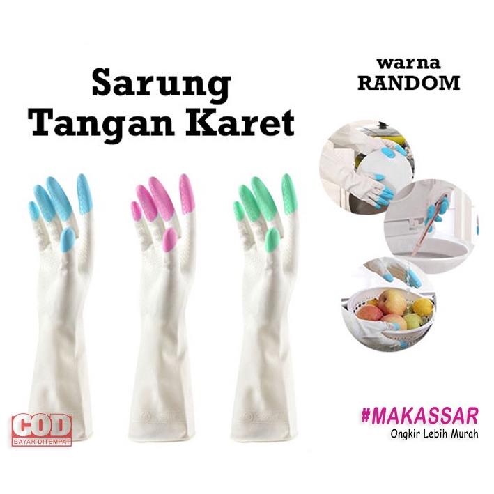 SARUNG TANGAN CUCI PIRING SILIKON ANTI AIR 1PASANG / SARUNG TANGAN CUCI PIRING KARET SERBAGUNA / RUBBER GLOVE