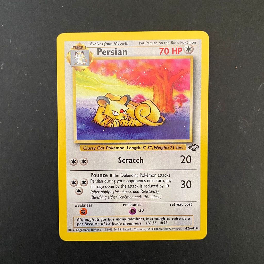 Original 1999 Pokemon Card - Persian -Uncommon - 42-64