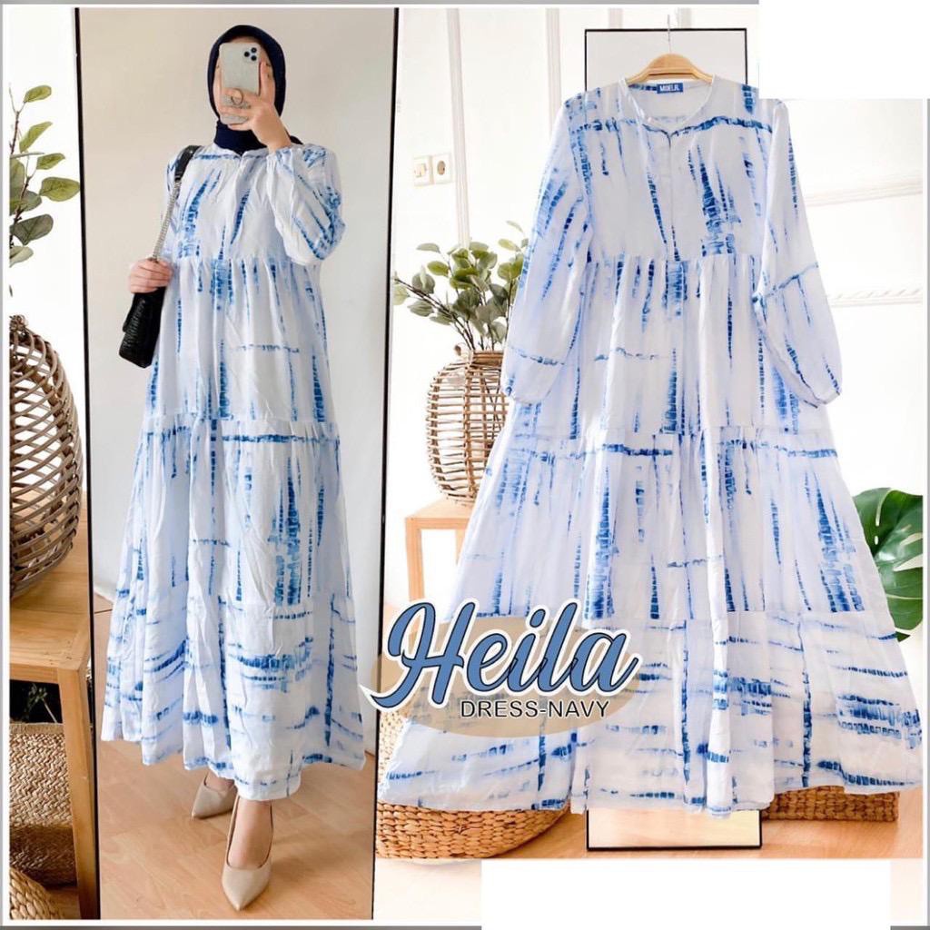 Heila Homey Dress Hesla Bilar Tiedye Tie Dye Maxy Gamis Rayon Premium Hits Selebgram Pusatgrosir_solo