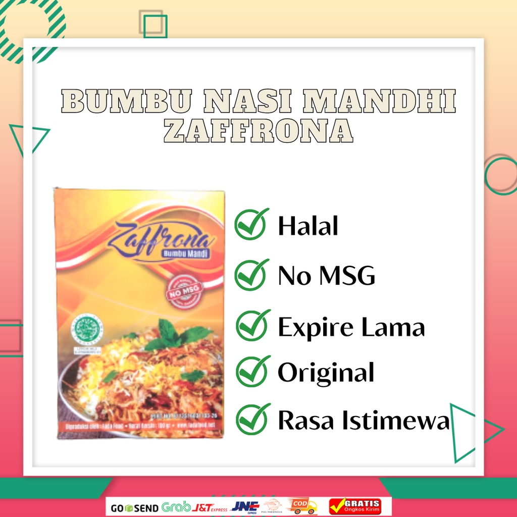 

Bumbu Nasi Mandhi Zaffron 100gr Halal Tanpa MSG Original Praktis