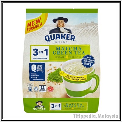 

Quaker 3 IN 1 Matcha Green Tea 15 Sachet - import Malaysia