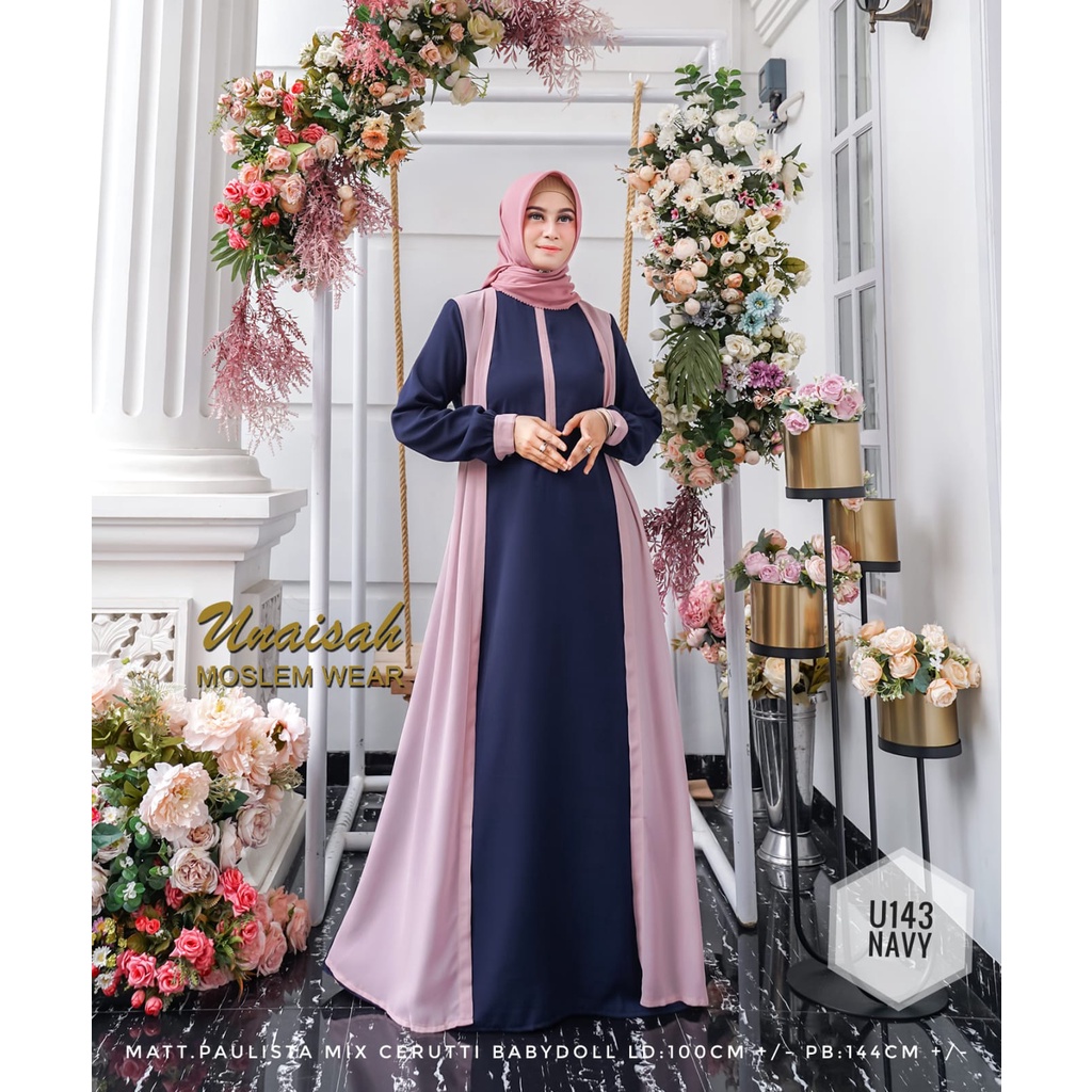 UNAISAH U143 GAMIS SYARI UNAISAH U143 SYAR'I GAMIS ONLY ORIGINAL