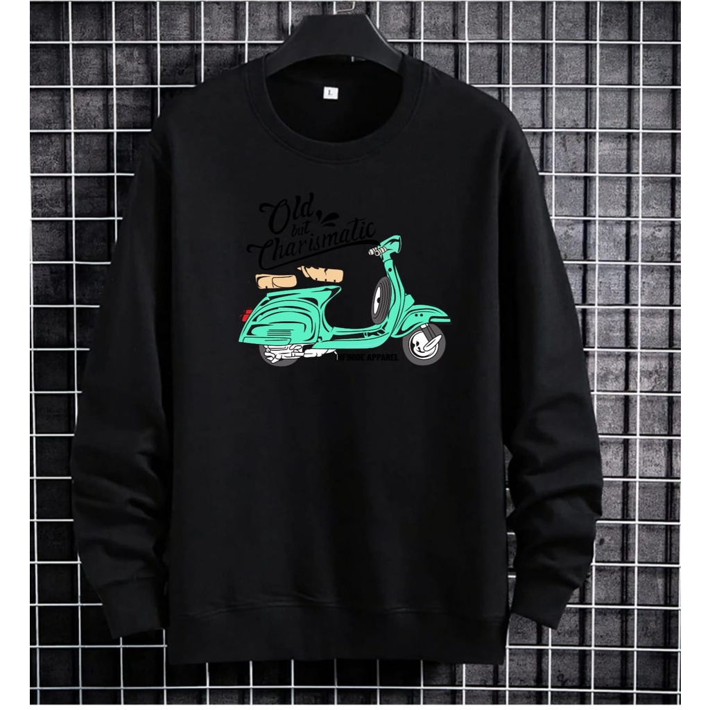 bisa COD / polile - BAJU SWEATER OLD VESPA / baju lengan panjang / fashion pria / baju distro pria terkece / terlaris