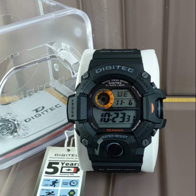 Jam Tangan Pria Digitec DG 2064T Black Orange Original