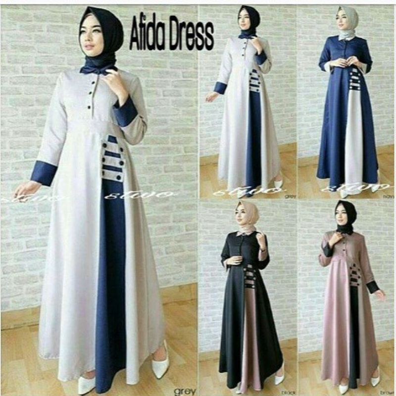 Afida dress pakaian wanita fashion muslim remaja