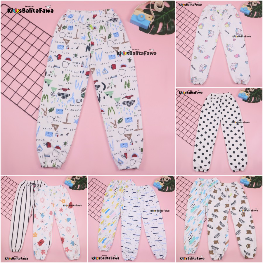 Jogger Motif Uk 6-7 Tahun / Joger Pants Celana Panjang Anak Laki Perempuan Import Cewek Cowok Harian