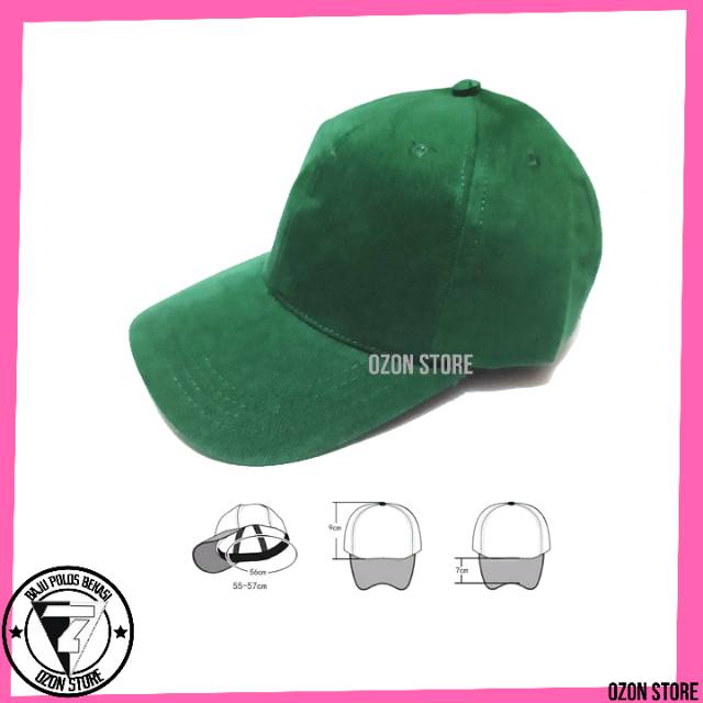 Topi Baseball Distro Caps Polos Caps Pengait Besi Bahan Rapel Premiun - Hijau Botol