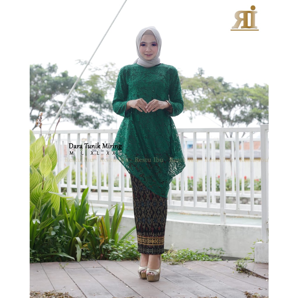 SET KEBAYA BROKAT TUNIK MIRING / TUNIK BRUKAT / BAJU KEBAYA BRUKAT / KEBAYA TUNIK/kebaya termurah/kebaya terbaru/kebaya wisuda/kebaya kondangan/kebaya pesta