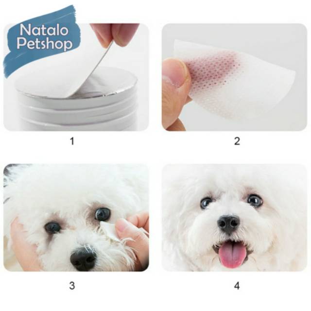 NL EYE WIPE Tear Stain Tisu Pembersih Mata Hewan/Tissue Aloe Vera Tear Cleanser isi 130/Pets/Anjing/Kucing/Kelinci Tear Stain Wipe