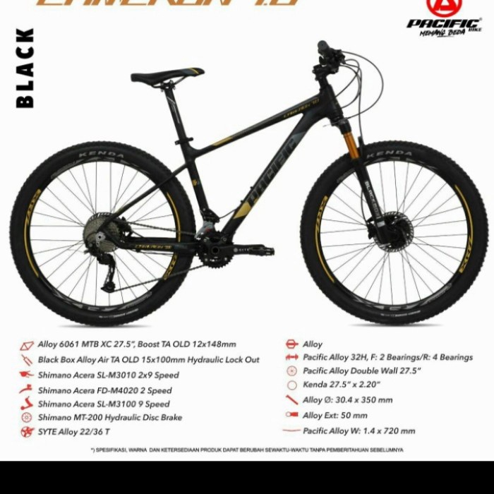 sepeda gunung mtb pacific cameron 7.0 27.5" 27.5 inch shimano acera