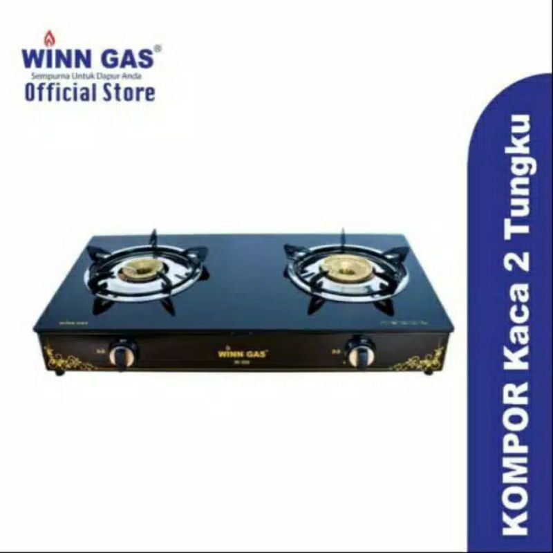 Winn Gas  , W 399  ,  Win Gas  , Kompor Gas Kaca 2 Tungku