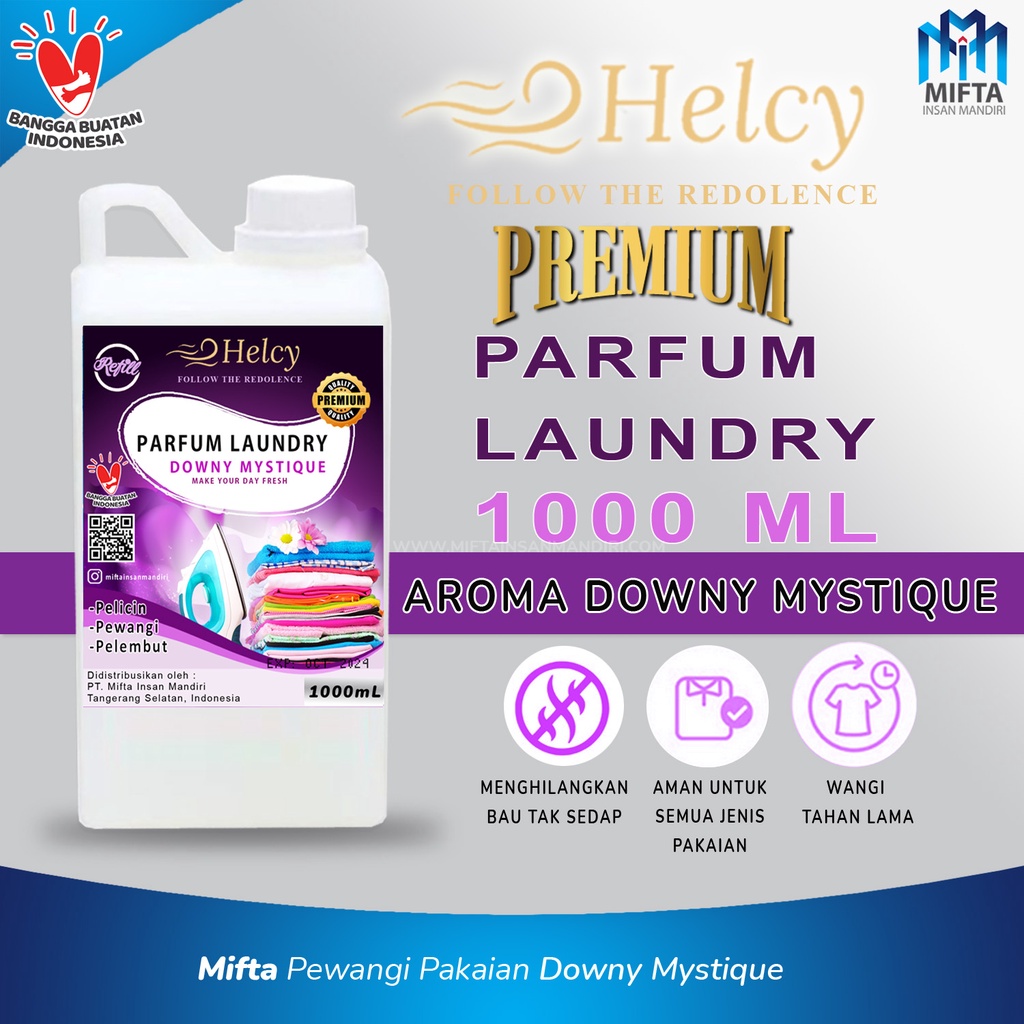 PEWANGI SETRIKA PAKAIAN PREMIUM 1 LITER /  PENGHARUM PAKAIAN HELCY