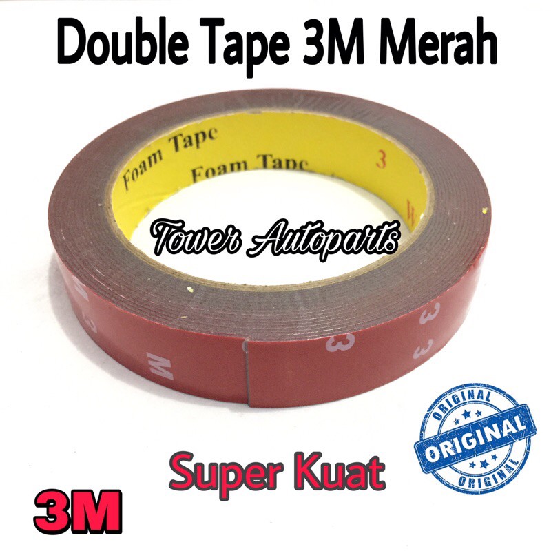 3M Double Tape / Doubletape / Dobeltip 3M Merah VHB / Lem Perekat Bolak Balik Original Super Kuat