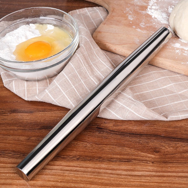 Rolling Pin Bahan Stainless Steel Anti Lengket Untuk Adonan Kue