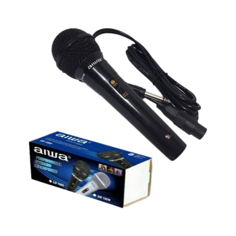 mic kabel aiwa aw 108 free kabel siap pake / mic aiwa aw108/ mic murah/ mic karaoke / cable microphone/ mic legendary / microphone / karaoke ktv pidato senam acara2