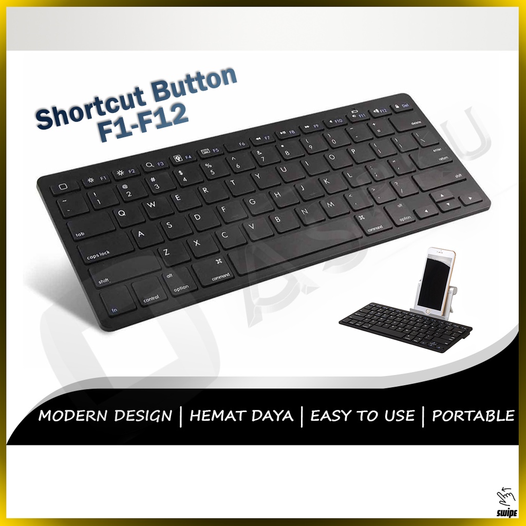 Keyboard Bluetooth Android Ios MacOS Windows Laptop HP Smartphone Phone Mobile Original Ultra Slim