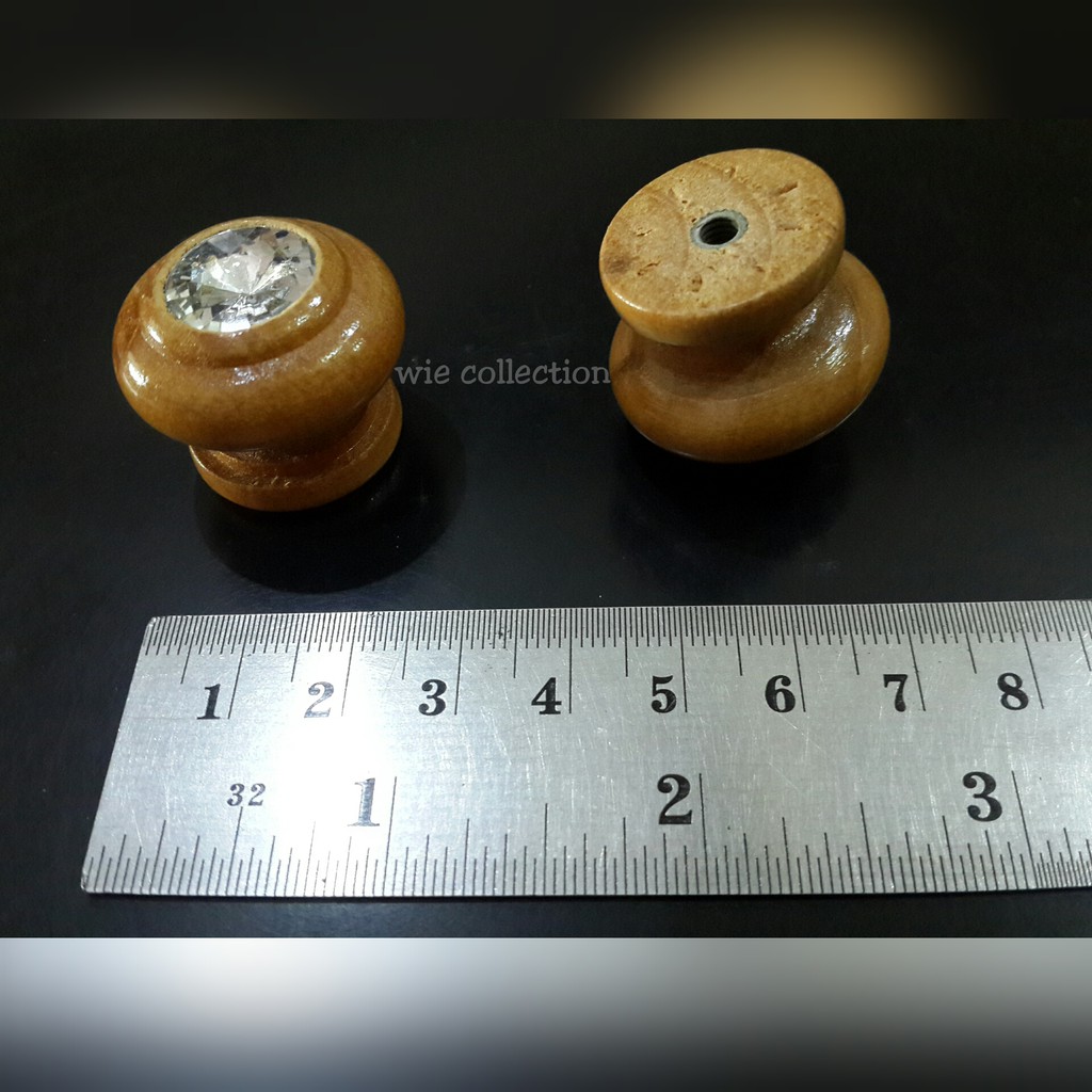 TARIKAN KAYU INTAN LACI LEMARI WARNA SUNGKAI / HANDLE KAYU INTAN SUNGKAI
