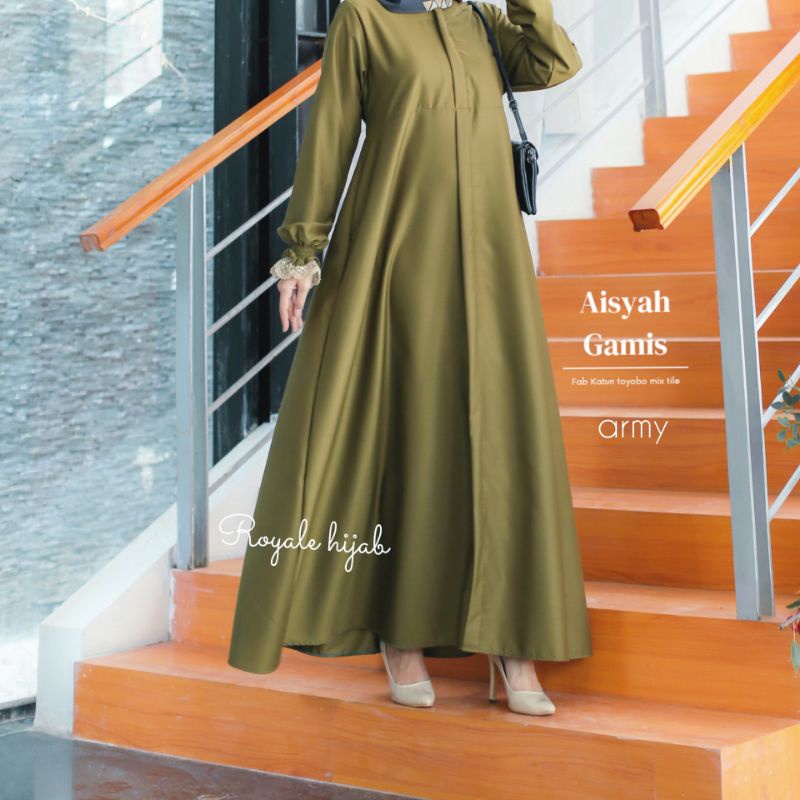 Aisyah|gamis s-xxxl polos|gamis toyobo|gamis busui|gamis abaya|ori royale