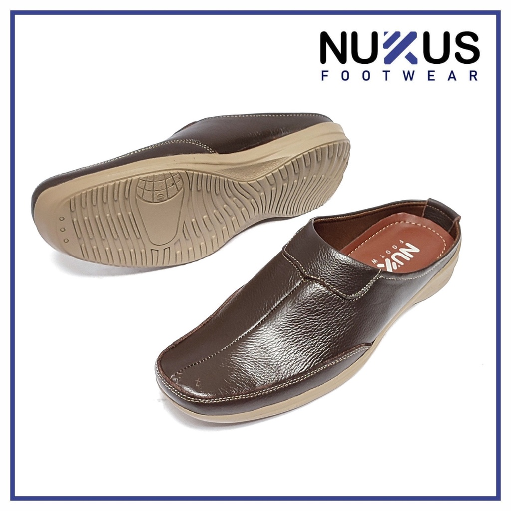 Nukus Sandal Selop Bustong Pria Kulit Sapi Asli - KS GB