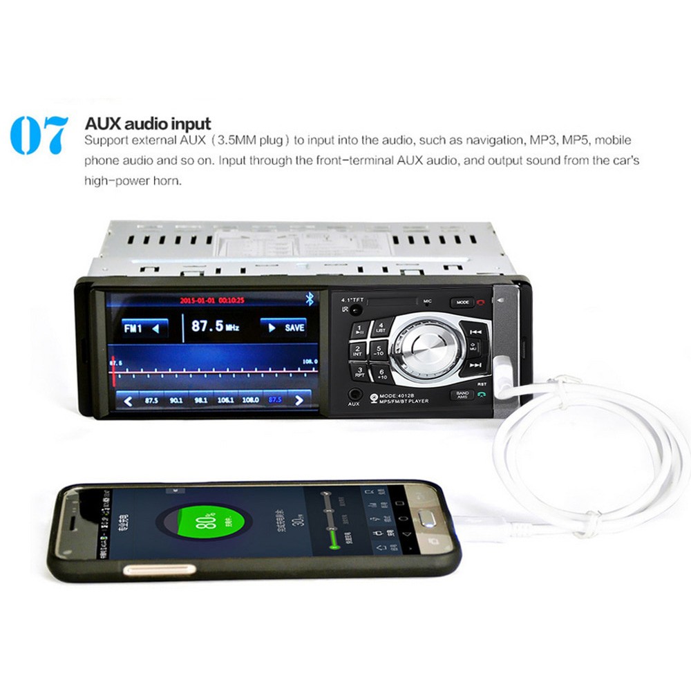 AMPrime Tape Audio Mobil Media Player LCD 4.1 Inch Rear Camera - 4012