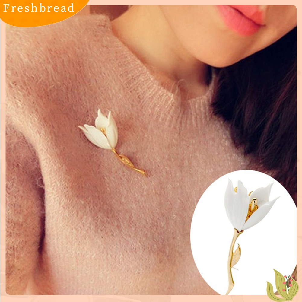 [ TERLARIS]Fashion Women Flower Tulip Enamel Brooch Pin Lapel Collar Scarf Decor Jewelry