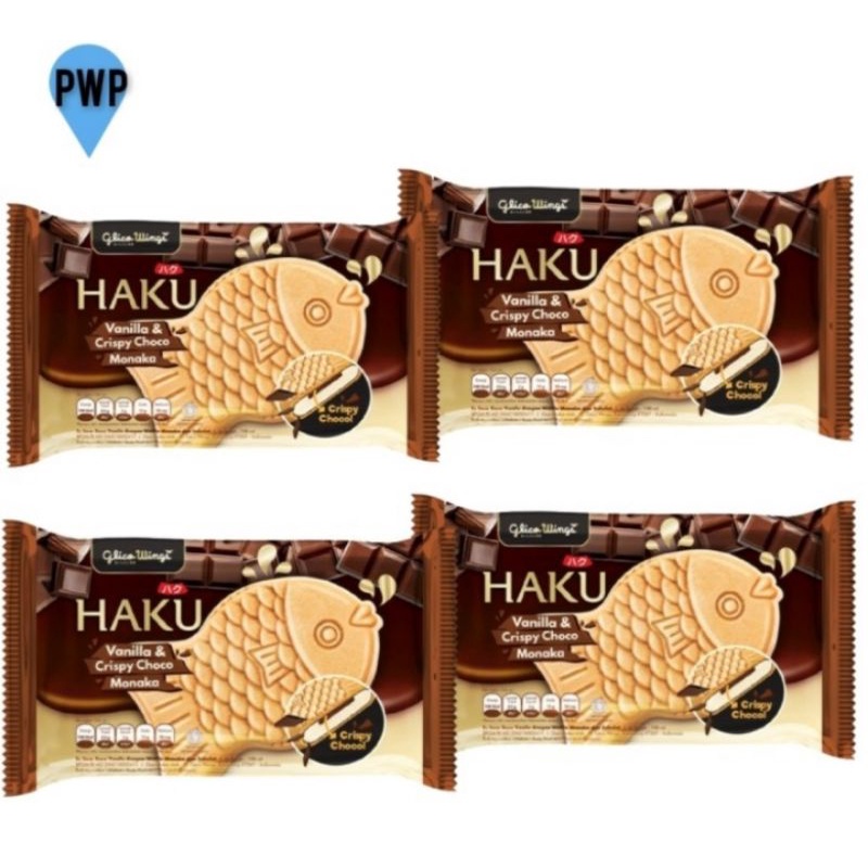 

Glico Wings Ice Cream Haku Vanilla & Crispy Choco Monaka 100Ml Isi 4Pc