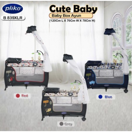Baby Box Pliko B 839 XLR Cute Baby B839XLR 100% BARU Tempat Ranjang Tidur Bayi Warna Biru