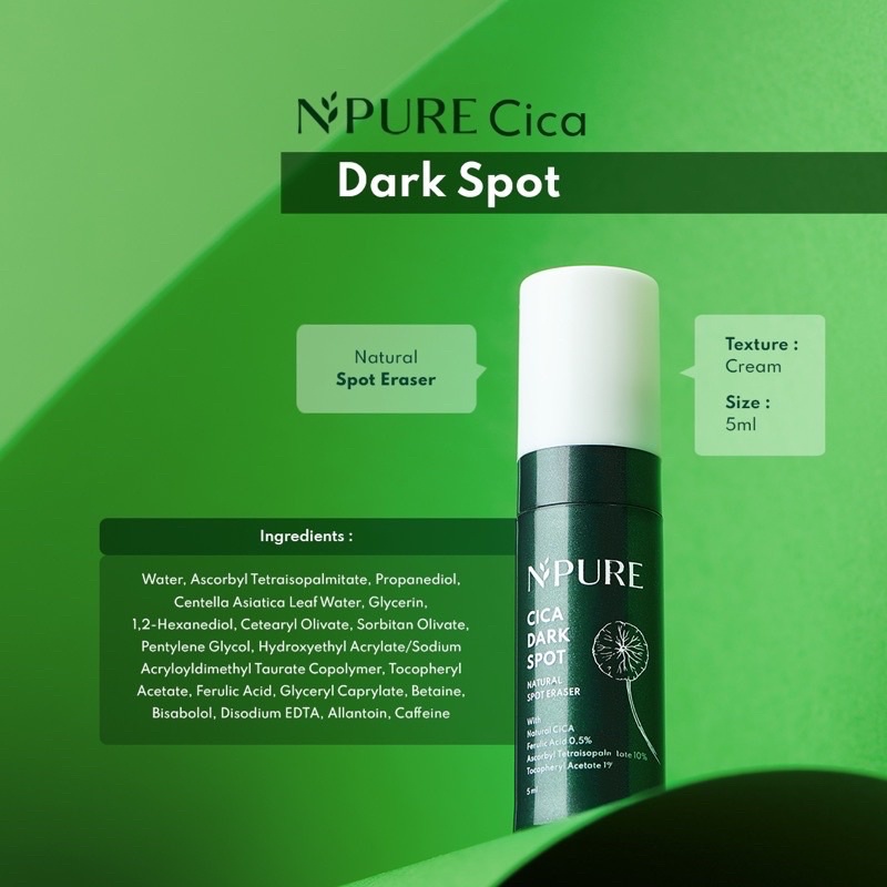 NPURE Cica Acne &amp; Dark Spot Indonesia / Facial Wash Cleanser Face Primer Essence Toner Serum Ampoule Day Night Eye Cream Moisturizer Sunscreen Sheet Clay Mask Masker Clear Pad Soothing Body Lotion / Marigold Centella Asiatica Noni Probiotics Spf Paket Oil